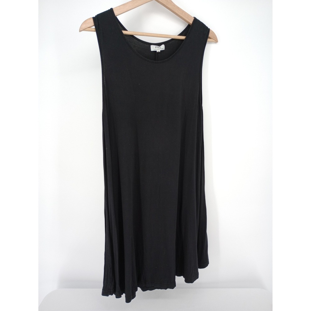 Piko Dress Women‎ S Black Sleeveless Bamboo Blend Swing Tunic D2316